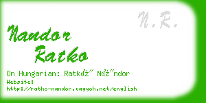 nandor ratko business card
